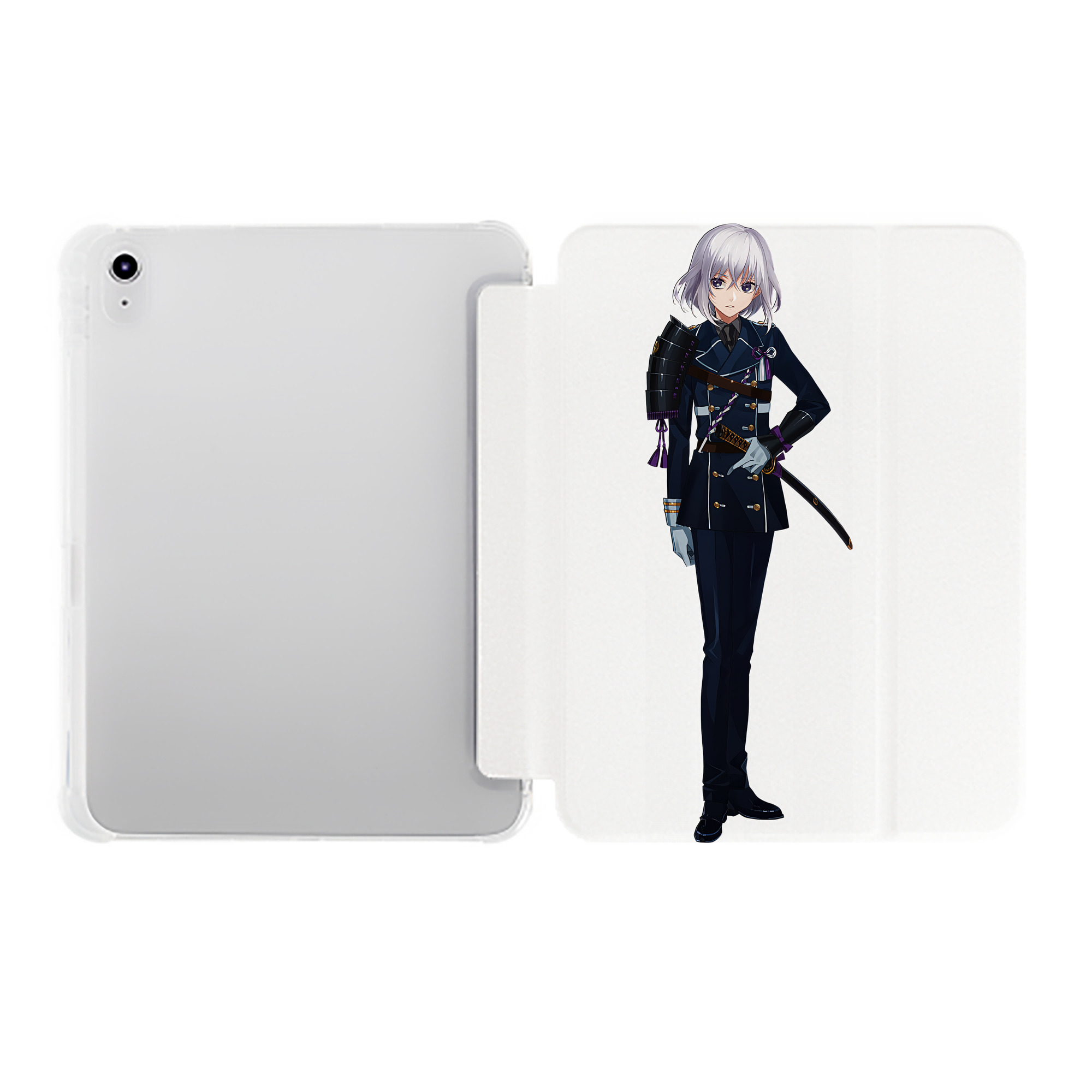（画像用） 刀剣乱舞 Touken Ranbu IPad ケース ペン収納付き 三つ折りスタンド PUレザー×シリコン 対応機種9.5/10.5/10.9インチ